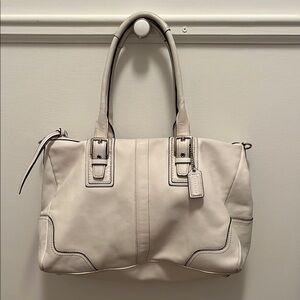 Coach Cream Shoulder Bag with Double Handles